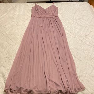 Bridesmaid dress- spaghetti strap ruched waist mesh